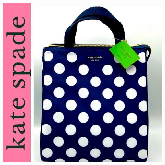 Kate Spade New York White Dot Insulated Lunch Tote - Picture 1 of 9